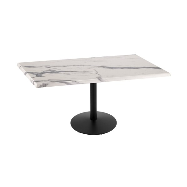 Holland Bar Stool Co 30" Tall OD214 Black Table Base 22" Diameter 30" x 48" White Marble Top by the HollBar Stool Co. OD214-2230BWOD3048WM - main